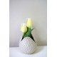 Vázička Carve s krémovými umělými tulipány